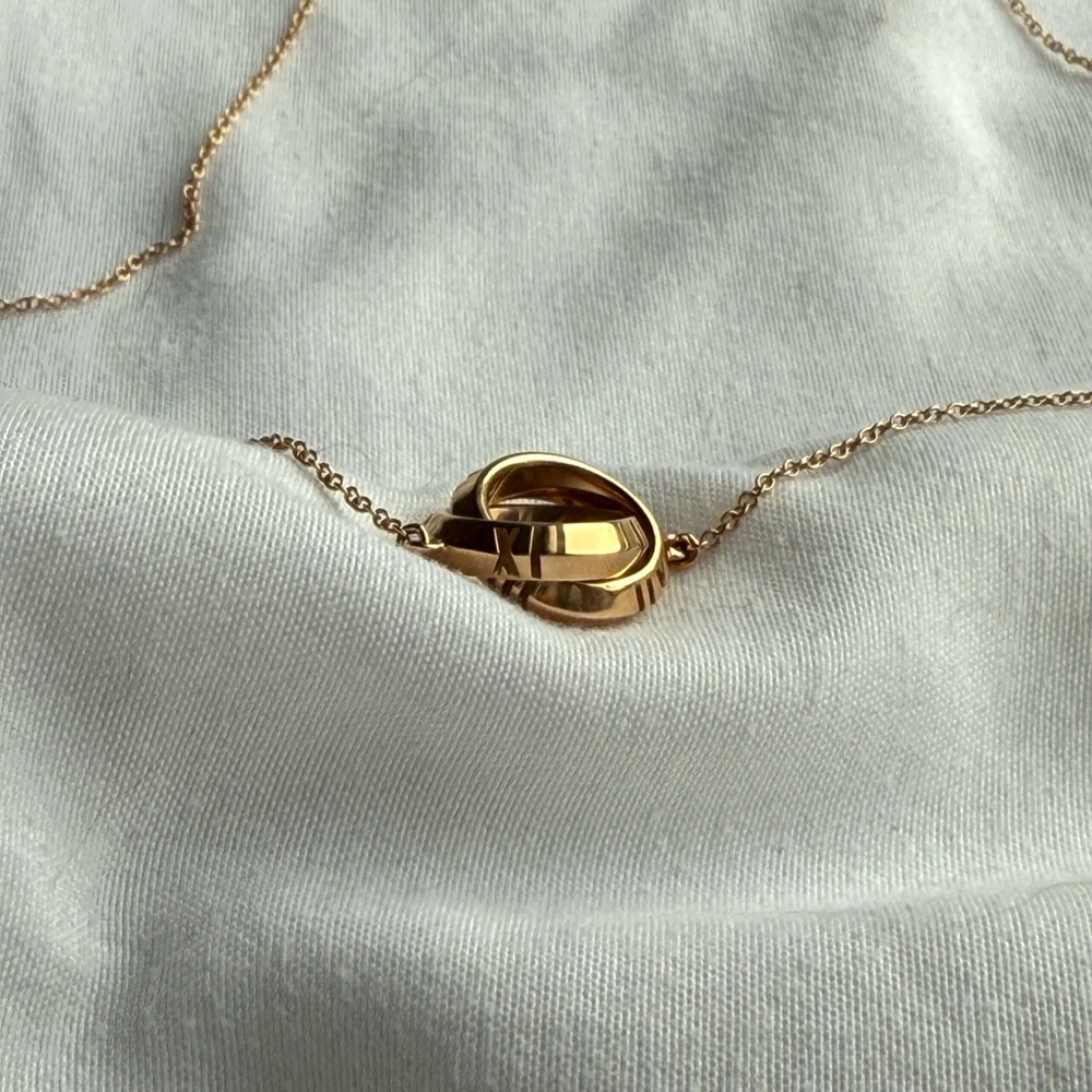 Tiffany & Co. Atlas X Closed Interlocking Necklace K18YG